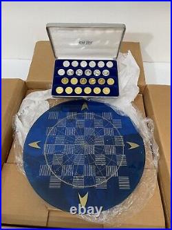 Rare 1993 Franklin Mint 24k Plated Gold & Silver Star Trek Checkers Set NOS