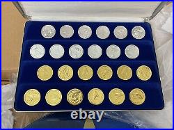 Rare 1993 Franklin Mint 24k Plated Gold & Silver Star Trek Checkers Set NOS