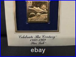 Rare 1999 Celebrate The Century 1960-1969 Star Trek Gold Plated Replica Stamp