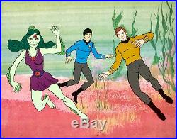 Rare Star Trek Captain Kirk Mr Spock Aquan Original Production Animation Cel