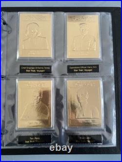Rare Star Trek Danbury Mint 22ct Gold Card Complete Set of 48 + COA & Folder