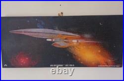 Rare Star Trek USS Enterprise NCC 1701-D Large Canvas on Wood Wall Art Decor