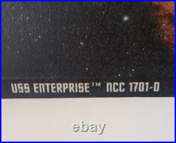 Rare Star Trek USS Enterprise NCC 1701-D Large Canvas on Wood Wall Art Decor