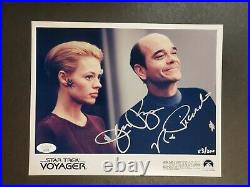 Robert Picardo and Jeri Ryan Signed 8x10 Photograph Star Trek Voyager JSA COA