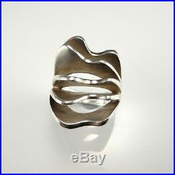 SEXY Modernist Sterling Silver Ring 925 Geometric Unisex Space Artisan Star Trek