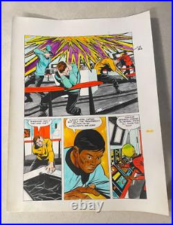 STAR TREK ART original color guide ENTERPRISE ATTACKED half splash SULU UHURA STAR TREK ART original color guide ENTERPRISE ATTACKED half splash SULU UHURA