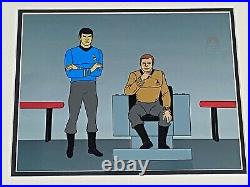 STAR TREK Animated Cartoon Seri-Cel Kirk Spock Bridge Filmation Paramount COA