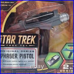 STAR TREK Art Asylum Trek Tek ORIGINAL SERIES PHASER PISTOL Action Lights&Sounds