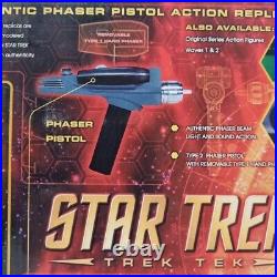 STAR TREK Art Asylum Trek Tek ORIGINAL SERIES PHASER PISTOL Action Lights&Sounds