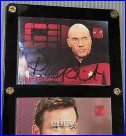 STAR TREK Autographs CAPTAIN KIRK Signed William Shatner Patrick Stewart PICARD