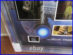 STAR TREK CAPTAIN KIRK-WILLIAM SHATNER AUTOGRAPHED COMMUNICATOR IN SHADOW BOX With