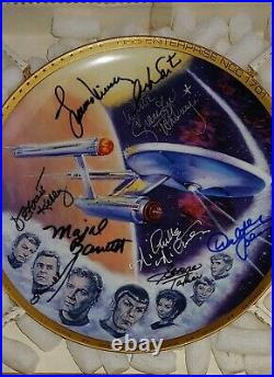 STAR TREK Cast HAND-SIGNED Plate! Shatner, Nimoy, Kelley, & 6 More AUTOGRAPHS