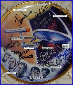 STAR TREK Cast HAND-SIGNED Plate! Shatner, Nimoy, Kelley, & 6 More AUTOGRAPHS
