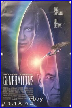 STAR TREK GENERATIONS Original One Sheet Movie Poster 1994 STAR TREK GENERATIONS Original One Sheet Movie Poster 1994