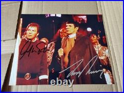 STAR TREK KIRK AND SPOCK HAND SIGNED AUTOGRAPHS on uncirculated photograph