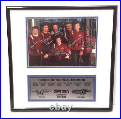 STAR TREK Movies Crew Autographed Framed Print-Doohan/Kelley/Nimoy- Scoreboard