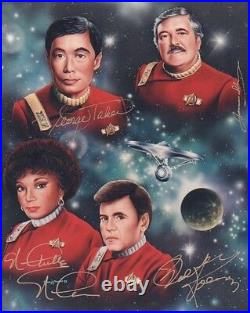 STAR TREK ORIGINAL CAST Signed 10x8 Photo TAKEI, NICHOLS, KOENIG, DOOHAN COA