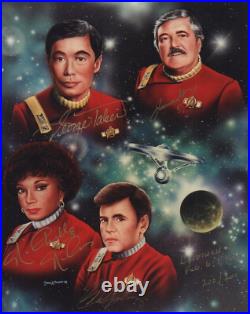 STAR TREK ORIGINAL CAST Signed 10x8 Photo TAKEI, NICHOLS, KOENIG, DOOHAN COA