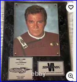 STAR TREK PROTOTYPE PLAQUE Signed SHATNER Kirk VNTG RARE? 1 of a kind? NEW