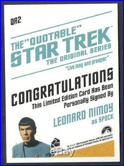 STAR TREK QUOTABLE ORIGINAL SERIES TOS 2004 Autograph Card #QA2 LEONARD NIMOY