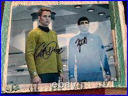 STAR TREK Signed 8x10 Zachary Quinto, Chris Pine Original Autographs