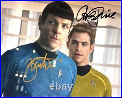 STAR TREK Signed 8x10 Zachary Quinto, Chris Pine Original Autographs withCOA
