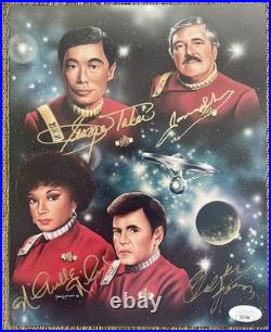 STAR TREK Signed autographed 8x10 photo KOENIG, TAKEI, DOOHAN, NICHOLS JSA