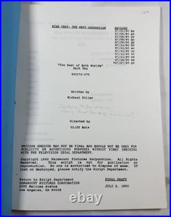 STAR TREK THE NEXT GENERATION Original FINAL DRAFT Script 1990 Best Both Worlds