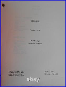 STAR TREK TOS Original Script Shore Leave withCOA and doodle pics from TOS actor
