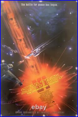 STAR TREK VI THE UNDISCOVERED COUNTRY Original One Sheet Movie Poster 1991 STAR TREK VI THE UNDISCOVERED COUNTRY Original One Sheet Movie Poster 1991