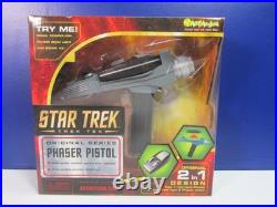 STAR TREK original series PHASER PISTOL 2 in 1 WORKING cosplay ART ASYLUM 2003