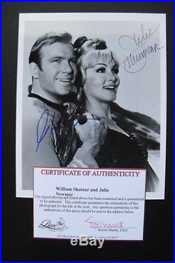 STAR TREK photo signed by WILLIAM SHATNER & JULIE NEWMAR, with COA, 8x10