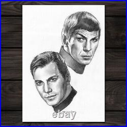 Sanjulian, Manuel Captain Kirk & Spock Star Trek Original Drawing