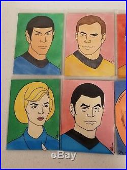 Set 10 Original Star Trek Art Sketch Cards ACEO By Shane McCormack Spock, Kirk