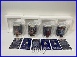 Set of 4 Hamilton Star Trek Tankard Collection USS Enterprise/Sulu/Scotty/Chekov