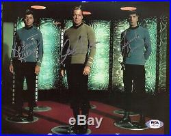 Shatner, Nimoy, Kelley Star Trek Tos Signed 8x10 Photo Psa Dna Coa Loa