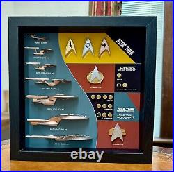 Ship & Combadge Display Shadow Box Star Trek, Enterprise, Large Fan Made