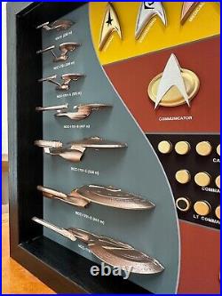 Ship & Combadge Display Shadow Box Star Trek, Enterprise, Large Fan Made