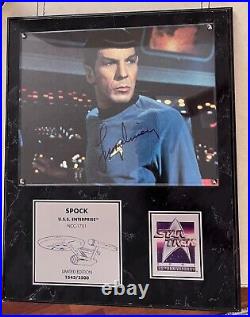 Spock Star Trek 25th Anniversary photograph plaque signed by Leonard Nemoy