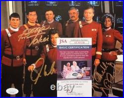 Star Trek 0riginal Cast Signed 8x10 By Shatner, Takei & Nicholes JSA Certified
