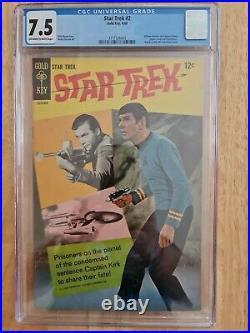 Star Trek #2 1968 Gold Key CGC Graded 7.5 TOS Original Series Comic