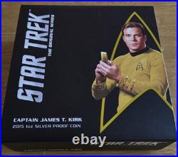 Star Trek 2015 Captain James T Kirk 1oz Silver Proof Coin with COA Perth Mint