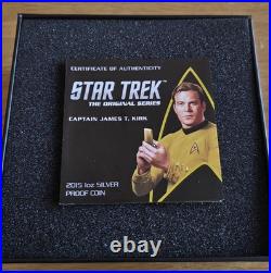 Star Trek 2015 Captain James T Kirk 1oz Silver Proof Coin with COA Perth Mint