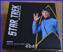 Star Trek 2015 Spock 1oz Silver Proof Coin with COA Perth Mint