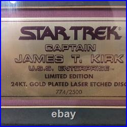 Star Trek 24kt Gold Etched Laser Disc Ltd Ed 774/2500 Uss Enterprise Kirk Coa