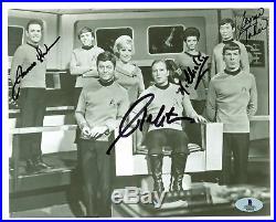 Star Trek (4) Shatner, Nichols, Takei +1 Signed 8x10 Vintage Photo BAS #A00318