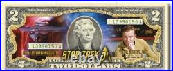 Star Trek 50th Anniversary $2 Dollar Bill Colourized Notes BRAND NEW IN WALLETS