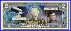 Star Trek 50th Anniversary $2 Dollar Bill Colourized Notes BRAND NEW IN WALLETS