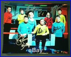 Star Trek 7 Original Cast Hand Signed Photo COA William Shatner Leonard Nimoy