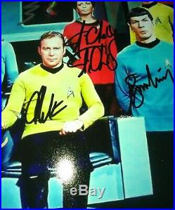 Star Trek 7 Original Cast Hand Signed Photo COA William Shatner Leonard Nimoy